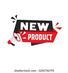 Afiche de la llegada del nuevo producto. Diseño de vector plano.