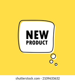 Banner with New Product text. Special promo. Shopping concept. Vector EPS 10. Isolated on white background.