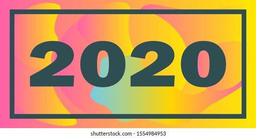 Banner new year 2020. Bright background. 
