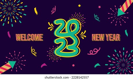 Banner new year hand lettering two thousand twenty three