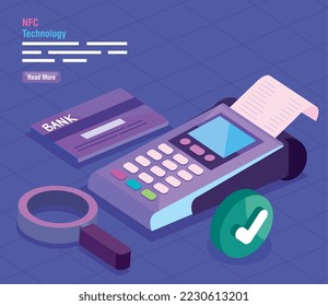 banner de iconos de tecnología nfc