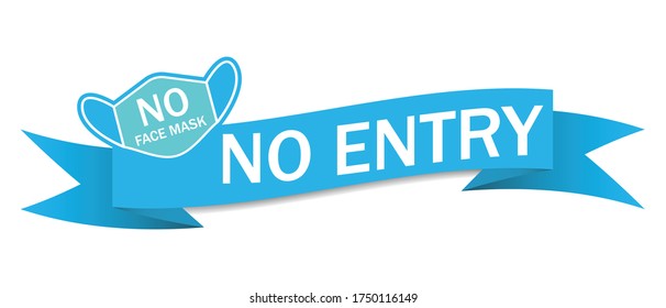 Banner Sin máscara facial Sin signo de entrada, medicina concepto de virus corona, covid-19 ilustración vectorial