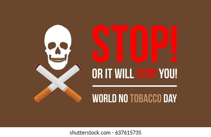 Banner of no tobacco day vector flat