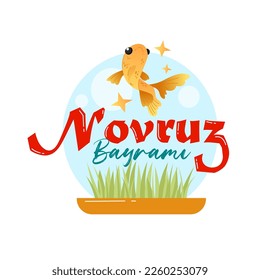 Banner for Novruz Bayram holiday on white background