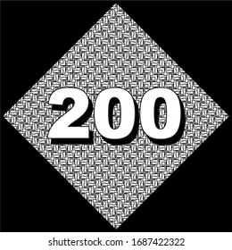 Banner mit der Nummer 200 im Inneren für verschiedene Designs