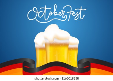 banner of October fest festival celebration with cursive lettering,