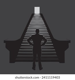 Cartel de Take the Stairs. Ilustración vectorial.