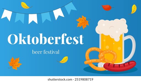 Banner of Oktoberfest beer festival. Vector illustration