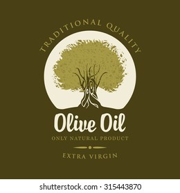 banner with olive tree and olive oil labeled