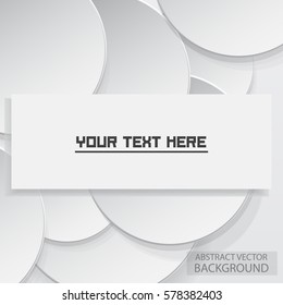 Banner on abstract circle background. Vector illustration.