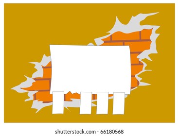 banner on brick wall