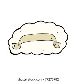 banner on cloud cartoon