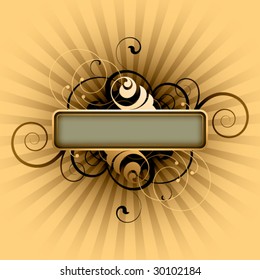 banner on a floral background