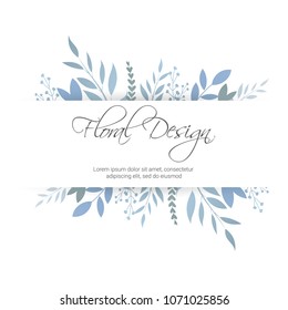 Banner on flower background. Wedding Invitation, modern card Design. eps 10.