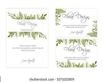 Banner on flower background. Wedding Invitation, modern card Design. eps 10.