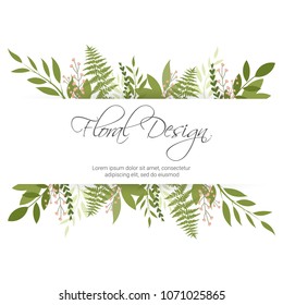 Banner on flower background. Wedding Invitation, modern card Design. eps 10.