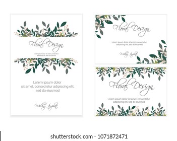 Banner on flower background. Wedding Invitation, modern card Design. eps 10.
