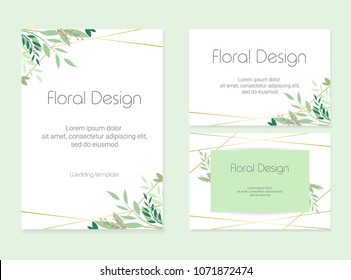 Banner on flower background. Wedding Invitation, modern card Design. eps 10.