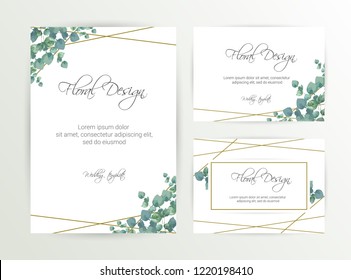 Banner on flower background. Wedding Invitation, modern card Design. Save the Date Card Templates Set with Greenery, Decorative Floral and Herbs Element. Vintage Botanical. eps 10