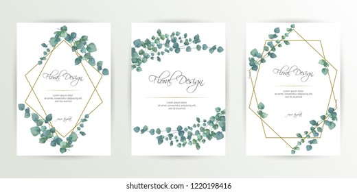 Banner on flower background. Wedding Invitation, modern card Design. Save the Date Card Templates Set with Greenery, Decorative Floral and Herbs Element. Vintage Botanical. eps 10