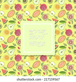  banner on fruit background.vector illustration