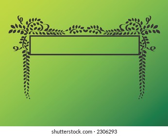 banner on a green background