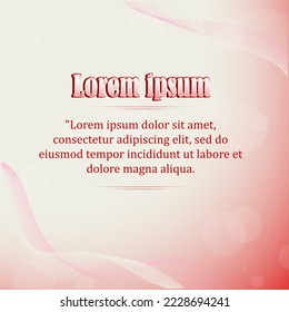 banner sobre fondo rosado con bolas rojas, ondas abstractas y lugar para el texto. Ilustración vectorial para redes sociales, volante, postal.