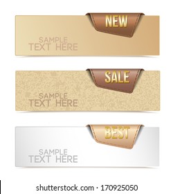 Banner on the product description with a space for text 