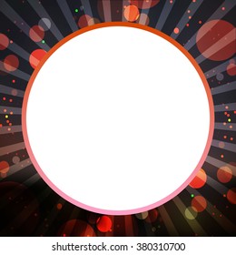 Banner on Red Texture Background With Sunburst. Vector Illustration