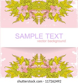 banner on rose floral background vector