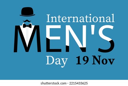 Banner on the theme of international men's day. Gentleman with a glass of wine