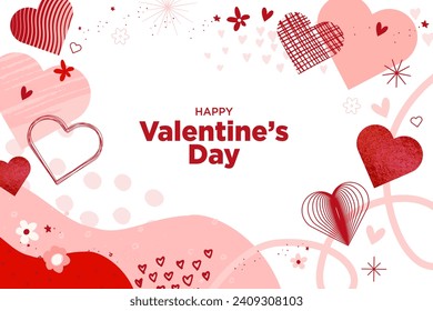 Banner on the theme of love. Vector illustration for Valentines day card, love message, social media post, web banner, marketing.