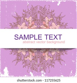 banner on violet floral background vector