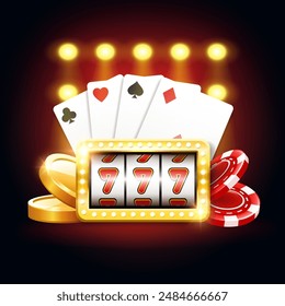 Banner for online casino. Vector illustration.