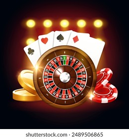 Banner für Online-Casino. Vektorillustration.