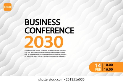 Banner to the online conference. Abstract white geometric background with space for your text. Ideal for web banner, poster, flyer, social media. Vector illustration.