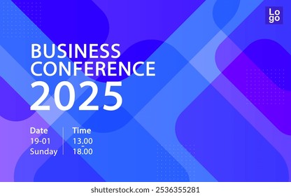 Banner to the online conference background. Web media event. Dynamic Background. Futuristic Poster for Corporate Meeting, Online Courses, Webinar, Seminar. Conference, Business Event Announcement.