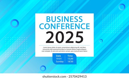 Banner to the online conference background. Web media event. Dynamic Background. Futuristic Poster for Corporate Meeting, Online Courses, Webinar, Seminar. Conference, Business Event Announcement.