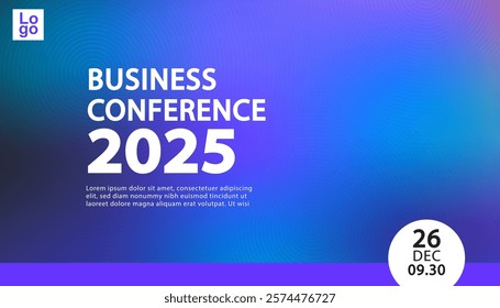 Banner to the online conference background. Web media event. Dynamic Background. Futuristic Poster for Corporate Meeting, Online Courses, Webinar, Seminar. Conference, Business Event Announcement.