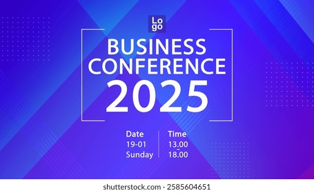 Banner to the online conference background. Web media event. Dynamic Background. Futuristic Poster for Corporate Meeting, Online Courses, Webinar, Seminar. Conference, Business Event Announcement.