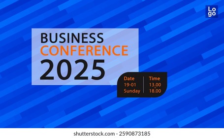 Banner to the online conference background. Web media event. Dynamic Background. Futuristic Poster for Corporate Meeting, Online Courses, Webinar, Seminar. Conference, Business Event Announcement.