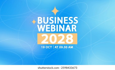Banner to the online conference background. Web media event. Dynamic Background. Futuristic Poster for Corporate Meeting, Online Courses, Webinar, Seminar. Conference, Business Event Announcement.