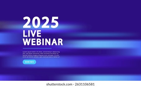 Banner to the online conference background. Web media event. Dynamic Background. Futuristic Poster for Corporate Meeting, Online Courses, Webinar, Seminar. Conference, Business Event Announcement.