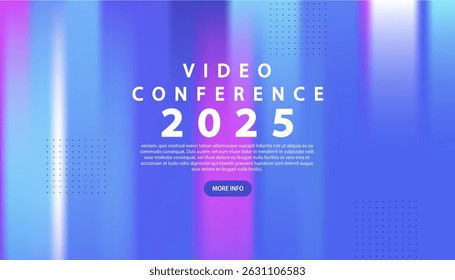 Banner to the online conference background. Web media event. Dynamic Background. Futuristic Poster for Corporate Meeting, Online Courses, Webinar, Seminar. Conference, Business Event Announcement.