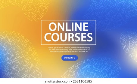 Banner to the online conference background. Web media event. Dynamic Background. Futuristic Poster for Corporate Meeting, Online Courses, Webinar, Seminar. Conference, Business Event Announcement.
