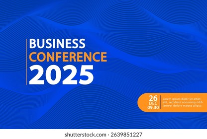 Banner to the online conference background. Web media event. Dynamic Background. Futuristic Poster for Corporate Meeting, Online Courses, Webinar, Seminar. Conference, Business Event Announcement.