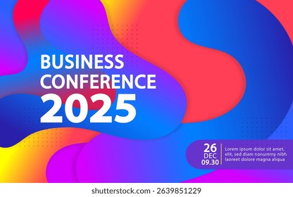 Banner to the online conference background. Web media event. Dynamic Background. Futuristic Poster for Corporate Meeting, Online Courses, Webinar, Seminar. Conference, Business Event Announcement.