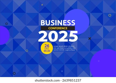 Banner to the online conference background. Web media event. Dynamic Background. Futuristic Poster for Corporate Meeting, Online Courses, Webinar, Seminar. Conference, Business Event Announcement.