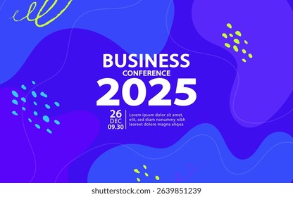 Banner to the online conference background. Web media event. Dynamic Background. Futuristic Poster for Corporate Meeting, Online Courses, Webinar, Seminar. Conference, Business Event Announcement.