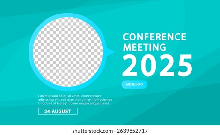 Banner to the online conference background. Web media event. Dynamic Background. Futuristic Poster for Corporate Meeting, Online Courses, Webinar, Seminar. Conference, Business Event Announcement.